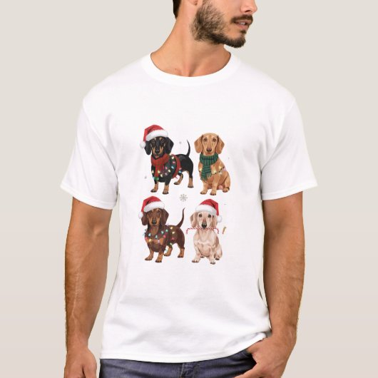 Dachshund Kersthond Moeder Liefhebber Kerstcadeau T-shirt (Voorkant)