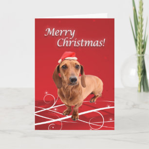 Dachshund-kerstkaart Feestdagen Kaart