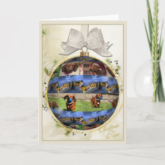 Dachshund-kerstkaart Feestdagen Kaart