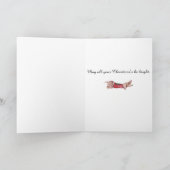 Dachshund-kerstkaart Feestdagen Kaart (Binnen)