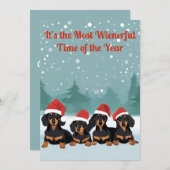 Dachshund-kerstkaart Feestdagenkaart (Voorkant / Achterkant)