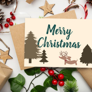 Dachshund-kerstkaarten Wiener Dog Bedankkaart