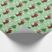 Dachshund Kerstkerstkerstkerstkerstkerstkerstkerst Cadeaupapier (Hoek)