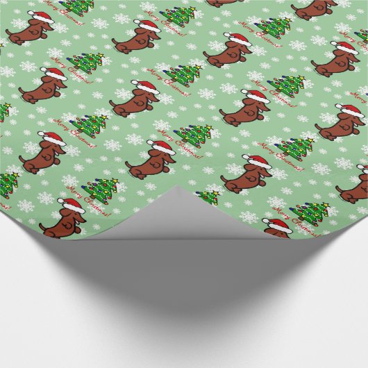 Dachshund Kerstkerstkerstkerstkerstkerstkerstkerst Cadeaupapier (Hoek)