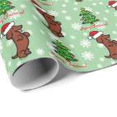 Dachshund Kerstkerstkerstkerstkerstkerstkerstkerst Cadeaupapier (Rol Hoek)