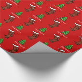 Dachshund Kerstkerstkerstkerstkerstkerstkerstkerst Cadeaupapier (Hoek)