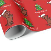 Dachshund Kerstkerstkerstkerstkerstkerstkerstkerst Cadeaupapier (Rol Hoek)