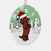 Dachshund Kerstkerstkerstkerstkerstkerstkerstkerst Keramisch Ornament (Rechts)