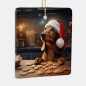 Dachshund Kerstkoekjes Feestelijke vakantie Keramisch Ornament (Rechts)