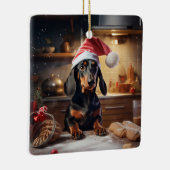 Dachshund Kerstkoekjes Vakantie Keramisch Ornament (Rechts)