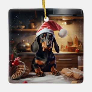 Dachshund Kerstkoekjes Vakantie Keramisch Ornament