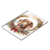 Dachshund Kerstkrans Feestelijke Pup Notitieboek (Linkerzijde)