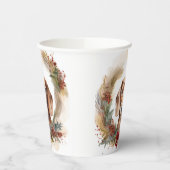 Dachshund Kerstkrans Feestelijke Pup Papieren Bekers (Links)