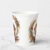 Dachshund Kerstkrans Feestelijke Pup Papieren Bekers (Rechts)