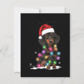 Dachshund-kerstlichten met sneeuw bedankkaart (Voorkant)