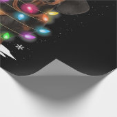 Dachshund-kerstlichten met sneeuw cadeaupapier (Hoek)