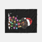 Dachshund-kerstlichten met sneeuw fleece deken (Voorkant (Horizontaal))