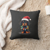 Dachshund Kerstlichten Sinterklaas Hoed Kerstmis H Kussen (Deken)