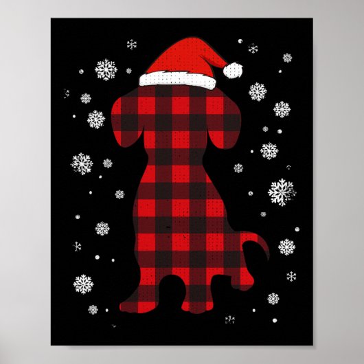 Dachshund Kerstman Hoed Hond Liefhebber Kerstmis Poster (Voorkant)