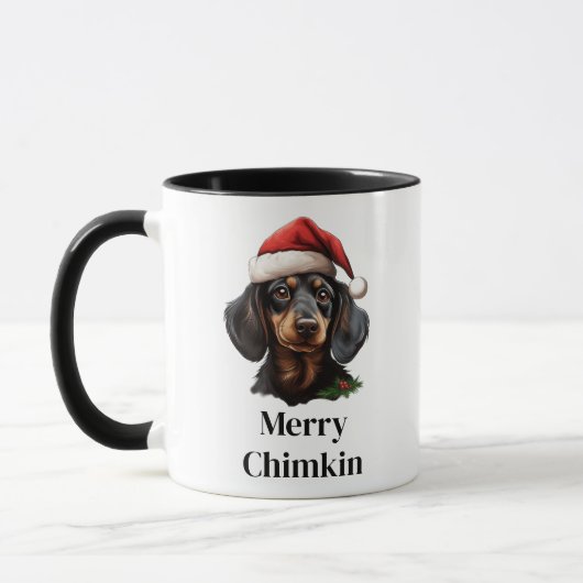 Dachshund Kerstman Hoed Kersthond Mok (Links)