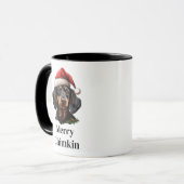 Dachshund Kerstman Hoed Kersthond Mok (Voorkant links)