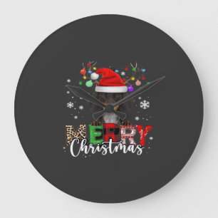 Dachshund Kerstman Hond Vrolijk Kerstmis Oversized Grote Klok