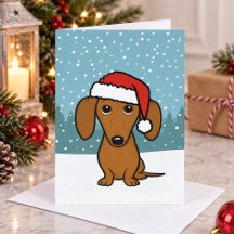 Dachshund Kerstman Schattige Wiener Dog Kerstmis