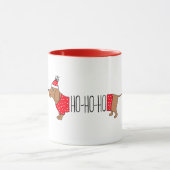 Dachshund-kerstmis 11 oz-Mok met twee tonen Mok (Midden)