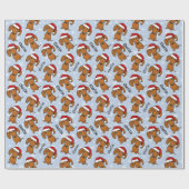 Dachshund Kerstmis Aangepaste Naam Leuke Wiener Ho Cadeaupapier (Vlak)