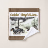 Dachshund Kerstmis Bad Handdoek (Wasdoekje)