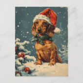 Dachshund Kerstmis Briefkaart (Voorkant)