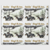 Dachshund Kerstmis Cadeaupapier (Vlak)