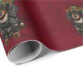 Dachshund Kerstmis Cadeaupapier (Rol Hoek)