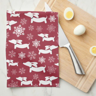 Dachshund Kerstmis Chef Gift Berry Theedoek