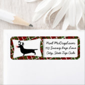 Dachshund Kerstmis Etiket (Insitu)