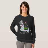 Dachshund Kerstmis Fa La La Llama T-shirt (Voorkant volledig)