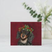 Dachshund Kerstmis Feestdagenkaart (Staand voorkant)