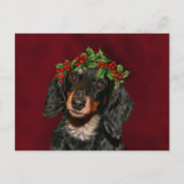 Dachshund Kerstmis Feestdagenkaart (Voorkant)