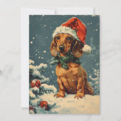 Dachshund Kerstmis Feestdagenkaart (Voorkant)