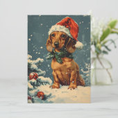 Dachshund Kerstmis Feestdagenkaart (Staand voorkant)