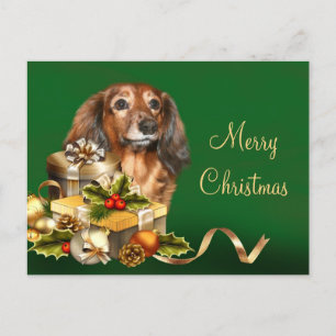 Dachshund Kerstmis Feestdagenkaart