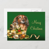 Dachshund Kerstmis Feestdagenkaart (Voorkant / Achterkant)