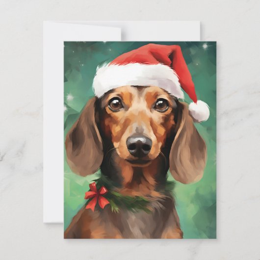 Dachshund Kerstmis Feestdagenkaart (Voorkant)