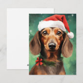 Dachshund Kerstmis Feestdagenkaart (Voorkant / Achterkant)