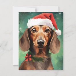 Dachshund Kerstmis Feestdagenkaart