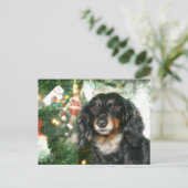 Dachshund Kerstmis Feestdagenkaart (Staand voorkant)