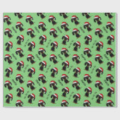 Dachshund Kerstmis Gepersonaliseerde Naam Leuke Ho Cadeaupapier (Vlak)