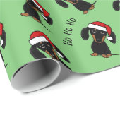 Dachshund Kerstmis Gepersonaliseerde Naam Leuke Ho Cadeaupapier (Rol Hoek)