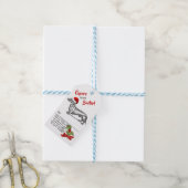 Dachshund Kerstmis Holly Sneeuwvlok Personaliseren Cadeaulabel (Met Touw)