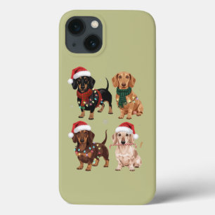 Dachshund Kerstmis Hond Moeder Liefhebber Kerstcad Case-Mate iPhone Case